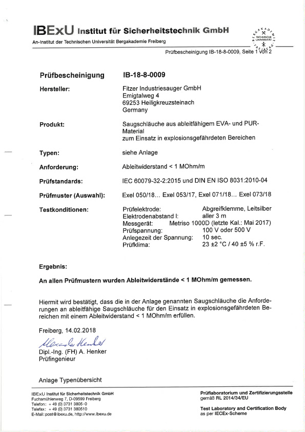 Zertifikat-Saugschlaeuche